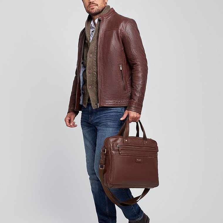 CASACA DE CUERO LISO Y PERFORADO 5