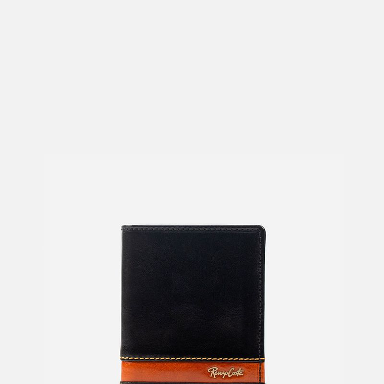 BILLETERA DE ESTILO CASUAL EN CUERO ITALIANO Y DETALLES EN CONTRASTE 1