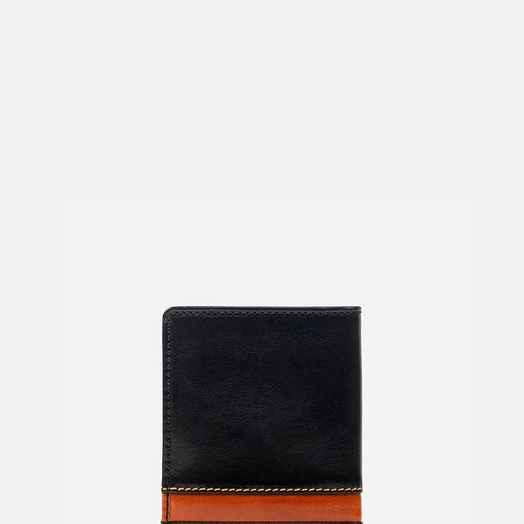 BILLETERA DE ESTILO CASUAL EN CUERO ITALIANO Y DETALLES EN CONTRASTE 2