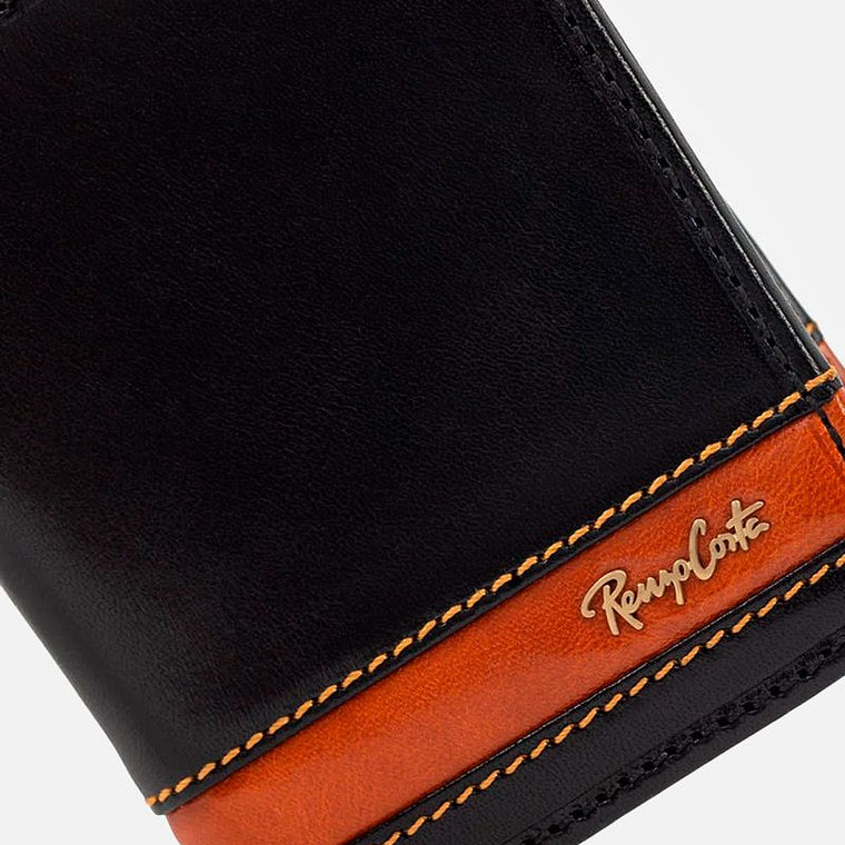 BILLETERA DE ESTILO CASUAL EN CUERO ITALIANO Y DETALLES EN CONTRASTE 5