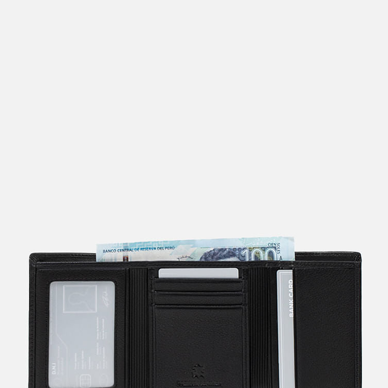 BILLETERA EN CUERO DE TRES CUERPOS 3