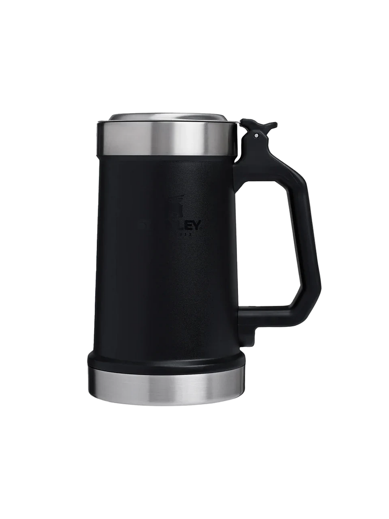 BEER STEIN CON TAPA Y ABRIDOR 710 ML NEGRO 1