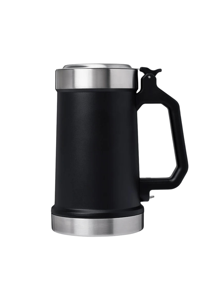 BEER STEIN CON TAPA Y ABRIDOR 710 ML NEGRO 2