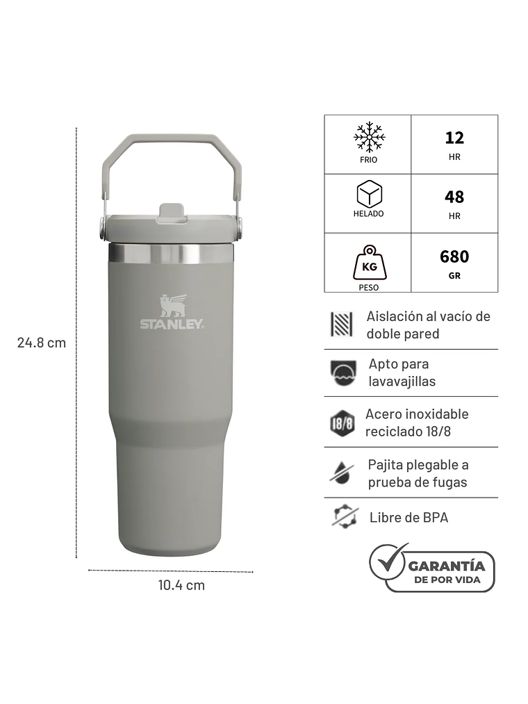 FLIP STRAW TUMBLER SAGE GREY 887 ML 2