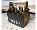 CAJA PORTA CERVEZAS Con destapador metalico