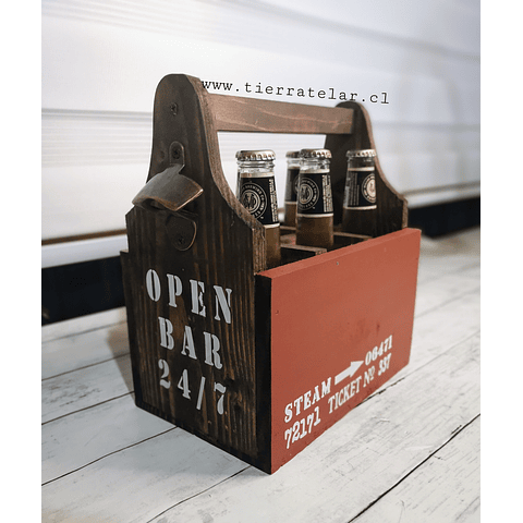CAJA PORTA CERVEZAS con destapador 