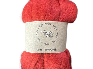 Lana de oveja - Vellón Peinado - Rojo 