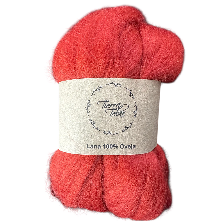 Lana de oveja - Vellón Peinado - Rojo  1