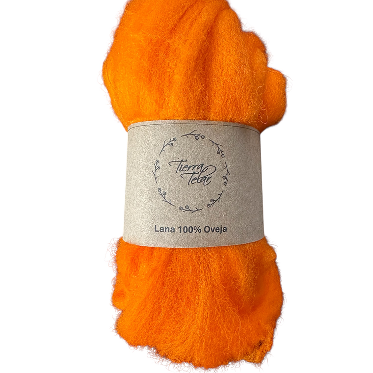 Lana de Oveja - Vellón Peinado - Naranjo  1