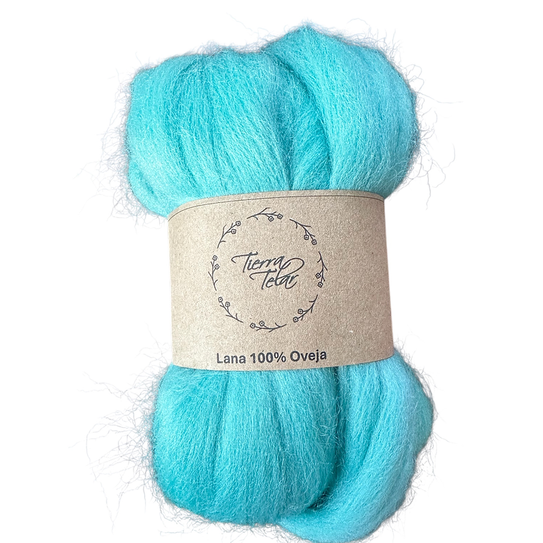 Lana de Oveja - Vellón Peinado - Turquesa  1