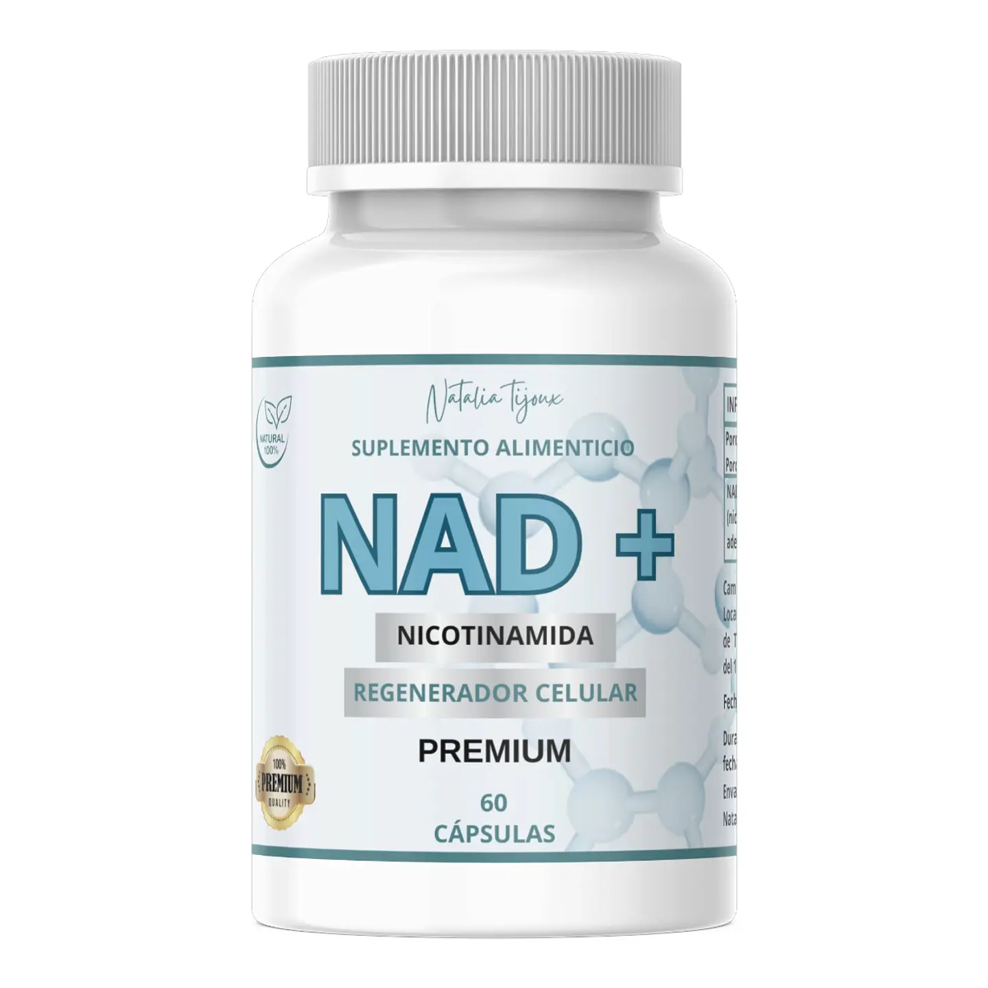 NAD+ Nicotinamida Premium 400mg – 60 Cápsulas | Regenerador Celular 1
