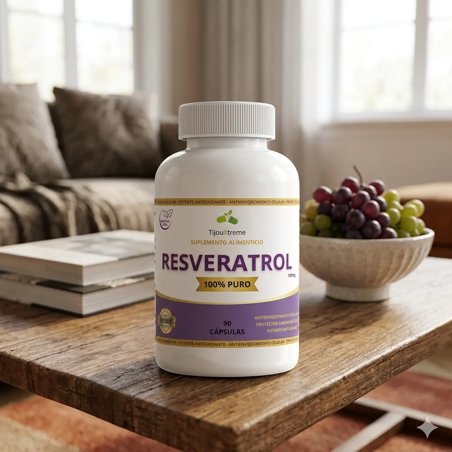 Resveratrol 400mg Antioxidante Natural (90 Cápsulas) 2