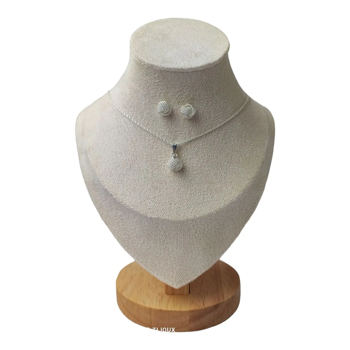 Conjunto nudo  de 8mm con cadena de 50 cm de plata 925 1