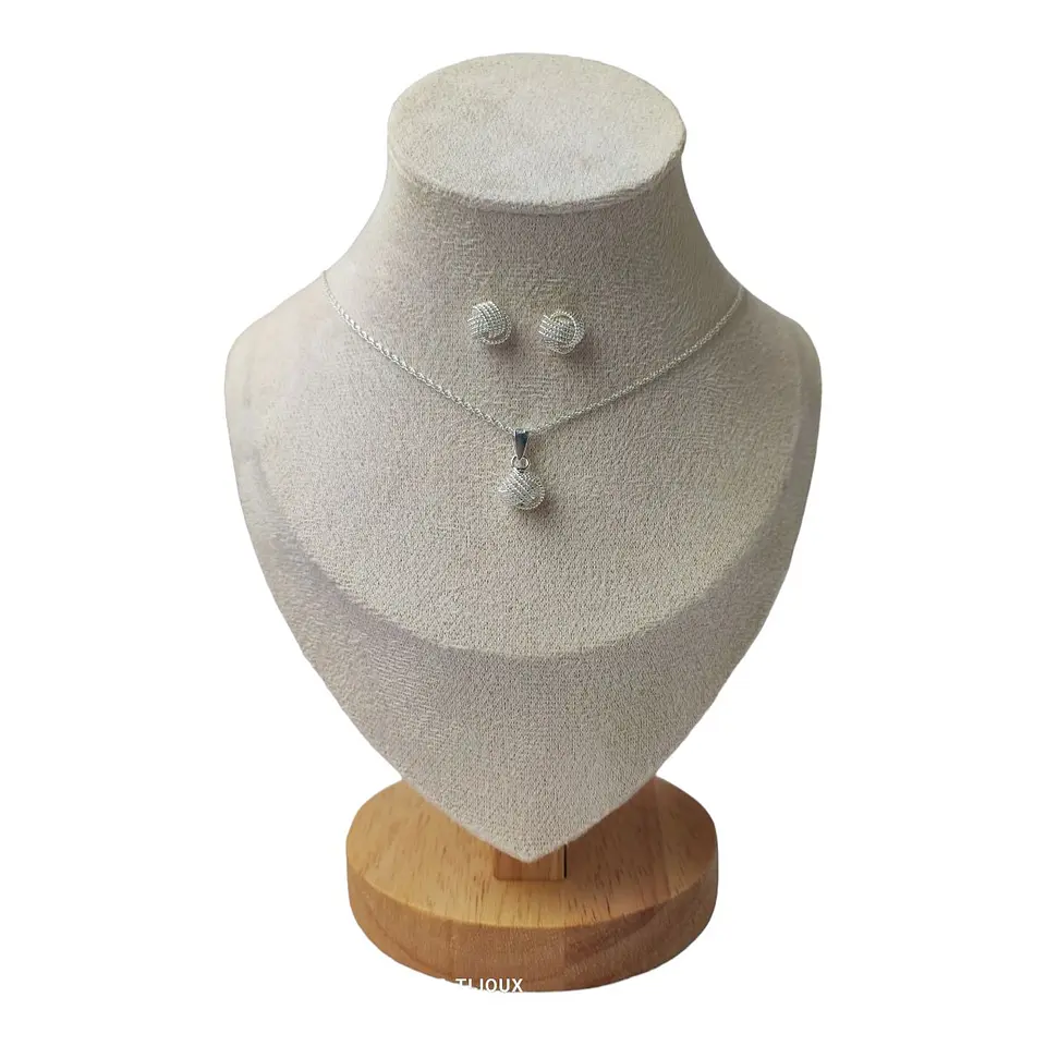 Conjunto nudo  de 8mm con cadena de 50 cm de plata 925 1