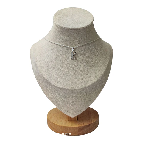 Cadena con colgante letra K con circones de plata 925