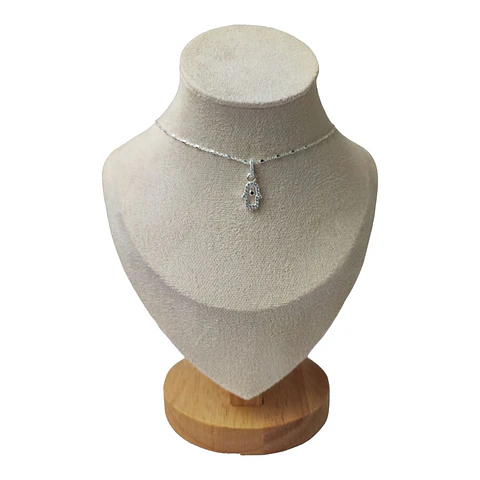 Cadena con colgante broche mano de fatima circones y zafiro  plata 925