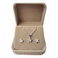 Conjunto cadena y aros con tope flor con circones de plata 925 - Miniatura 1