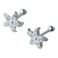 Conjunto cadena y aros con tope flor con circones de plata 925 - Miniatura 3