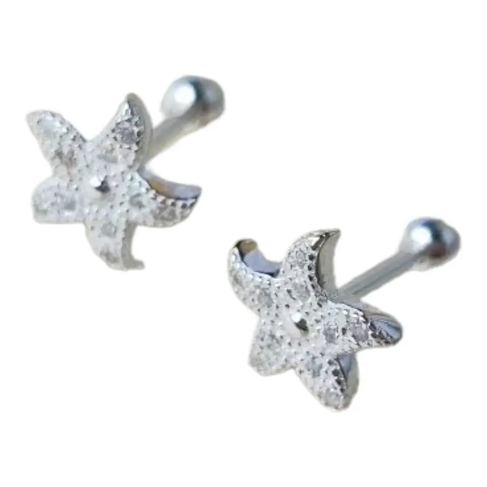 Conjunto cadena y aros con tope flor con circones de plata 925 3