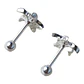 Conjunto cadena y aros con tope flor con circones de plata 925 - Miniatura 4