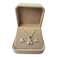 Conjunto cadena, colgante y aros flores con circones de plata 925 - Miniatura 2