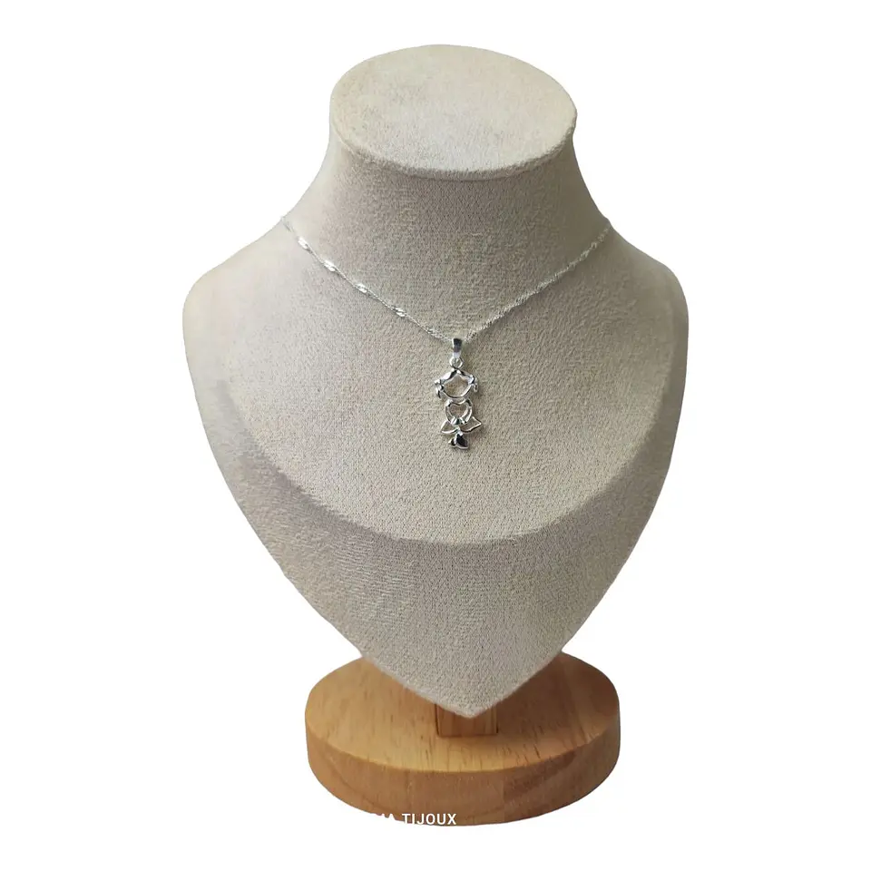 Cadena con colgante silueta niña pequeña de plata 925 1