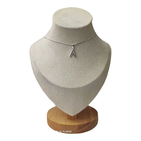 Cadena con colgante letra A con circones de plata 925