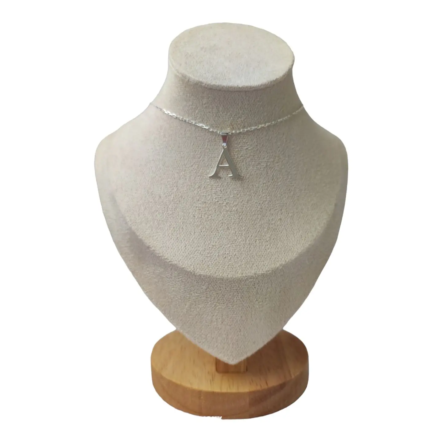 Cadena de 45 cm con colgante letra A clásica de plata 925 1