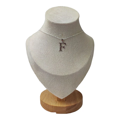 Cadena con colgante letra F clásica de plata 925