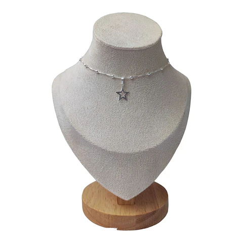 Cadena con colgante estrella satinada 16 mm de plata 925