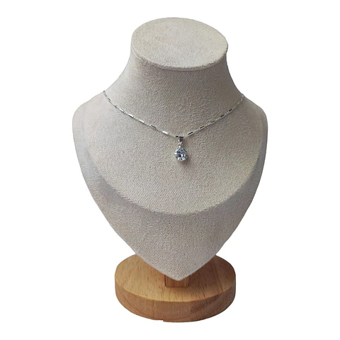 Cadena con colgante circon 8mm de plata 925