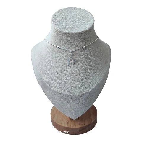 Cadena con colgante estrella satinada 16 mm de plata 925