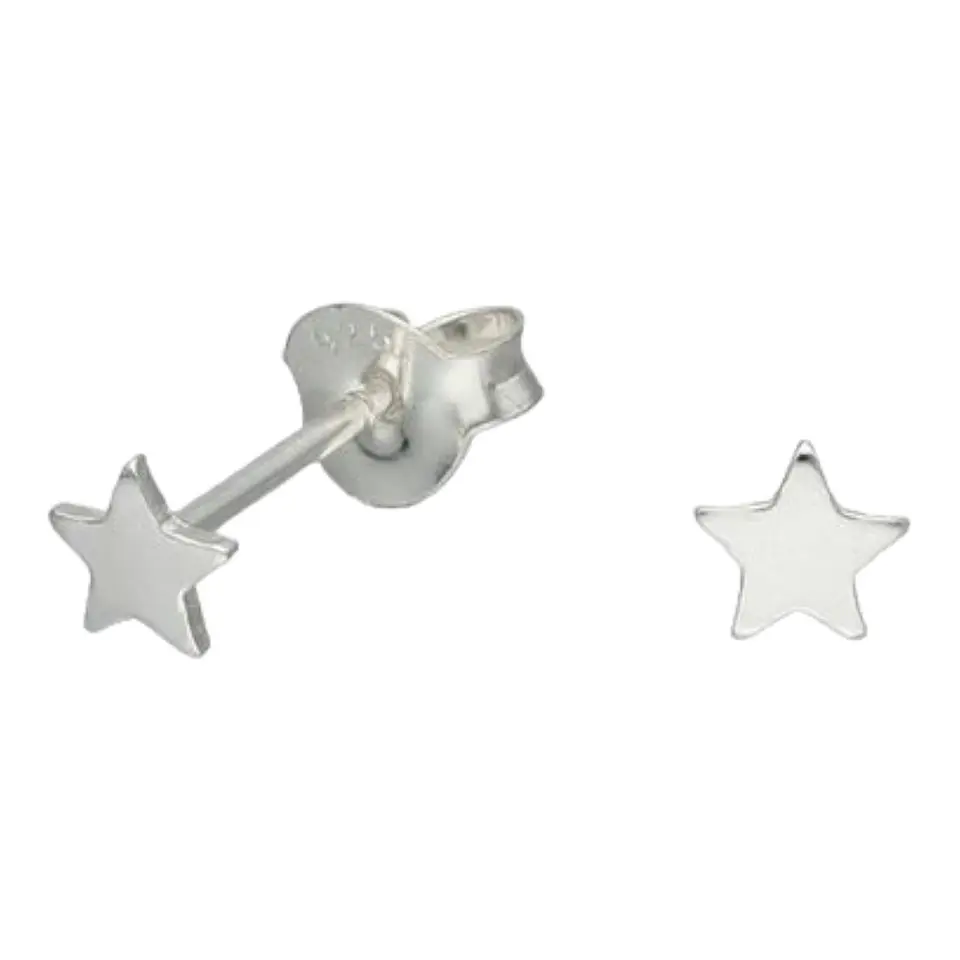 Aros de estrella 3 mm de plata 925 1