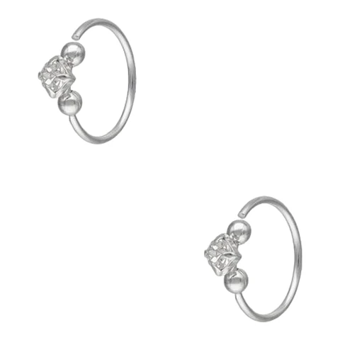 Argolla piercing circón 10mm de plata 925