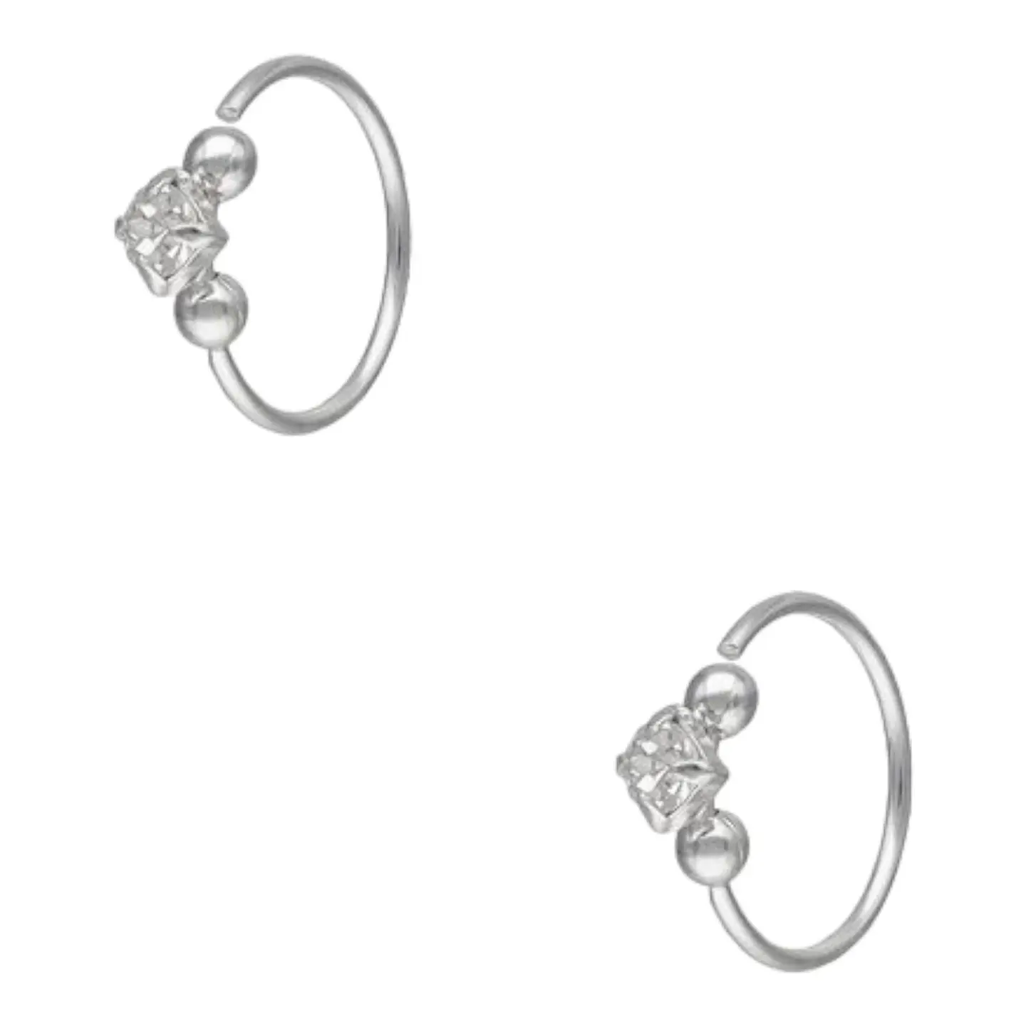 Argolla piercing circón 10mm de plata 925 1