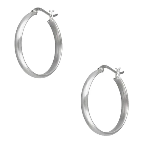 Argollas lisas gruesas de 30 mm de plata 925