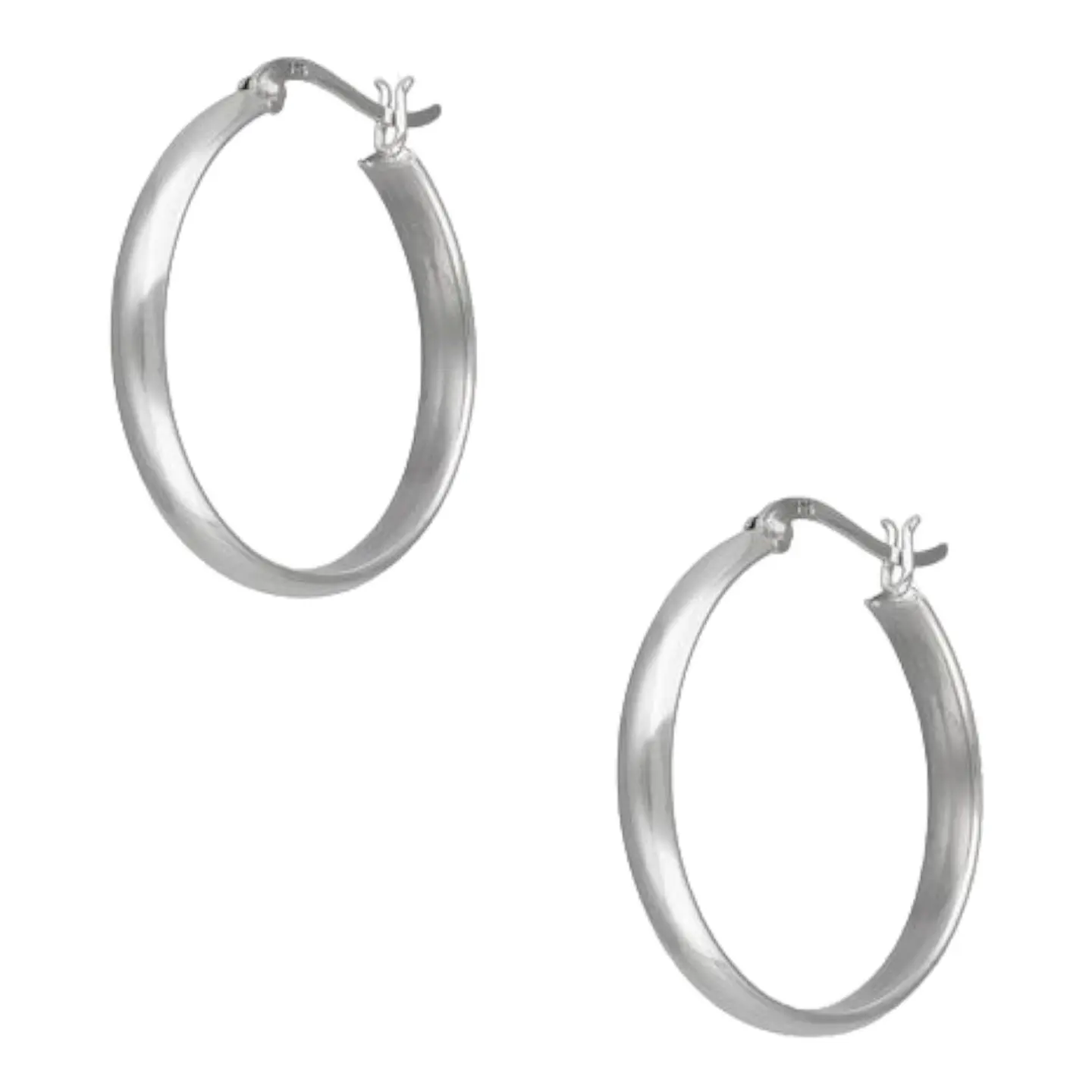 Argollas lisas gruesas de 30 mm de plata 925 1