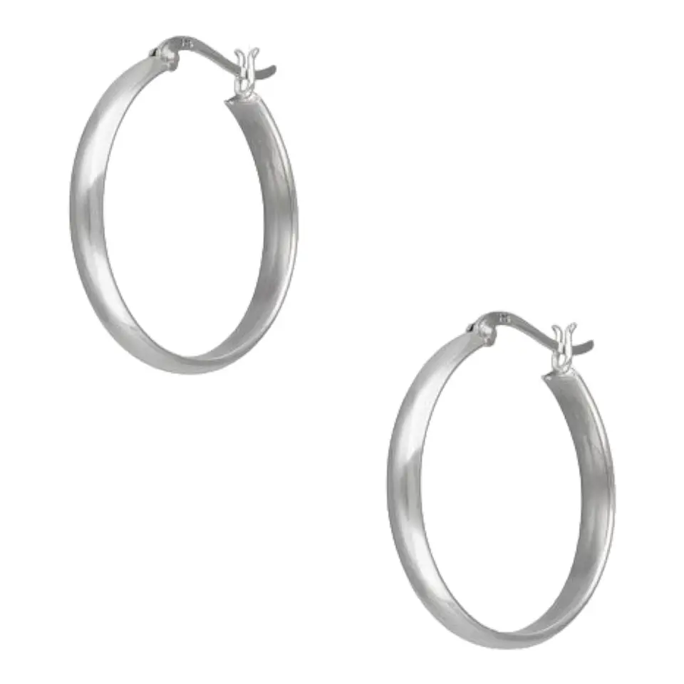Argollas lisas gruesas de 30 mm de plata 925 1