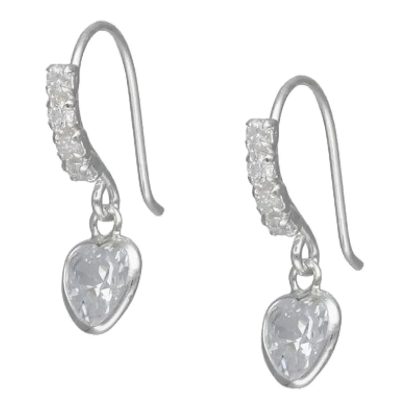 Aros colgantes corazon circones de plata 925 1