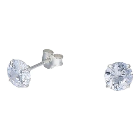 Aro circon 6 mm de plata 925