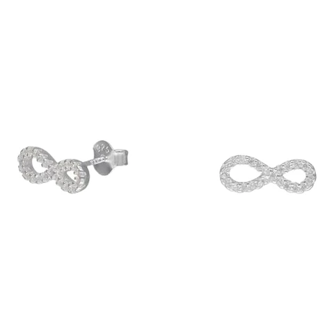 Aros infinitos con circones 12 mm de plata 925