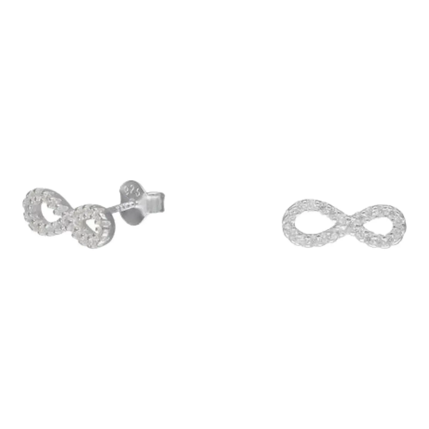 Aros infinitos con circones 12 mm de plata 925 1