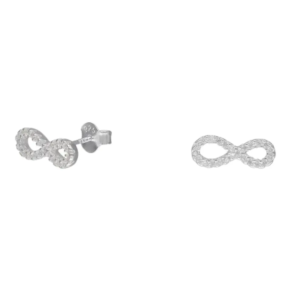 Aros infinitos con circones 12 mm de plata 925 1