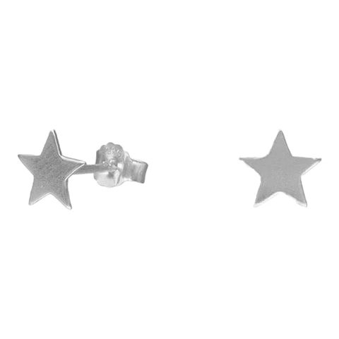 Aros estrella de 6 mm de plata 925