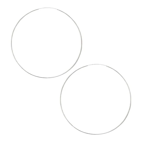 Argollas lisas 100 mm de plata 925