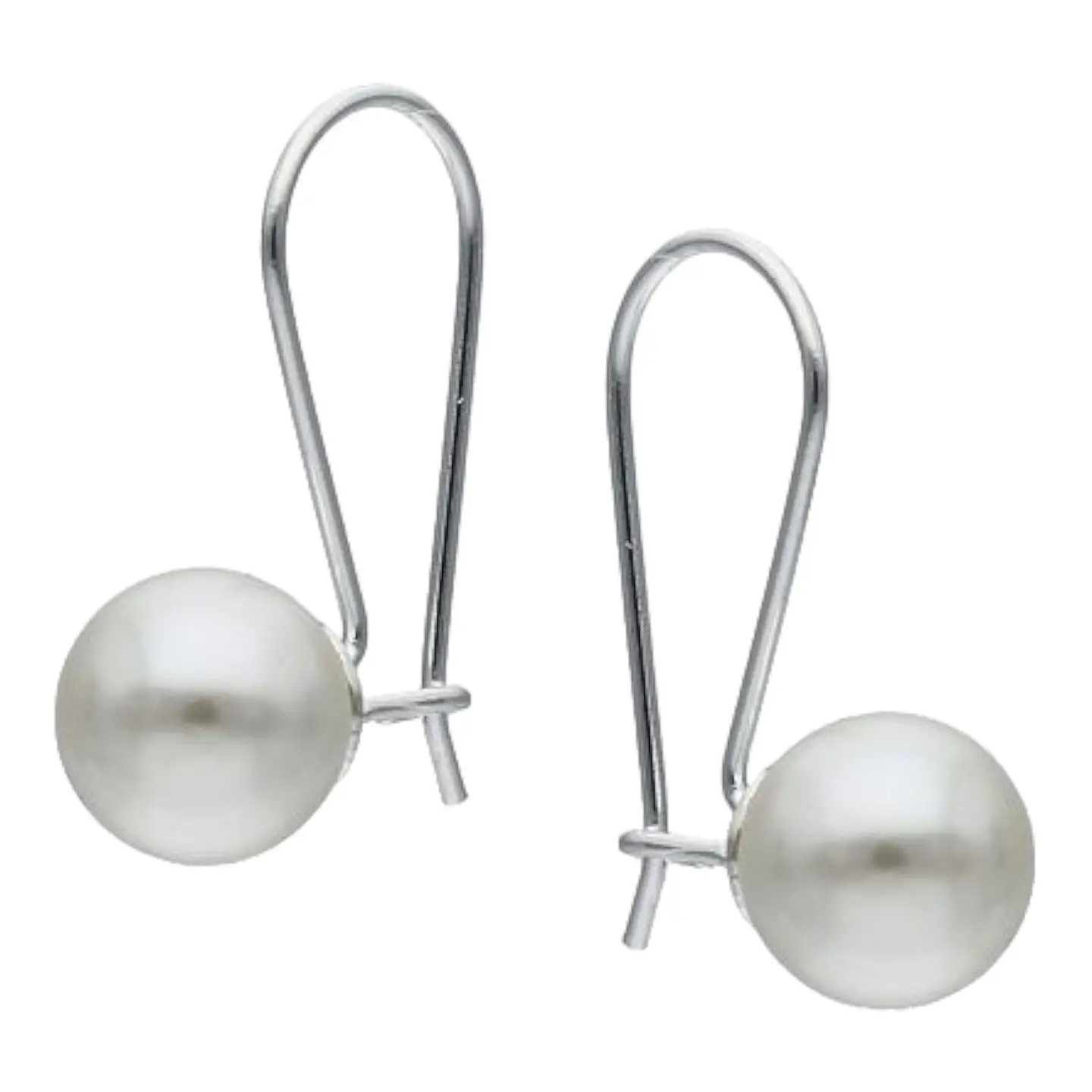 Aros largos de perla 8 mm de plata 925 1