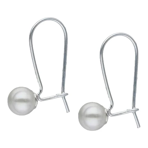 Aro largo perla 6 mmde plata 925