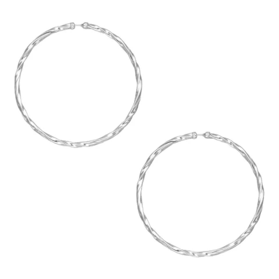 Argollas gruesas entorchadas de 54 mm de plata 925 1