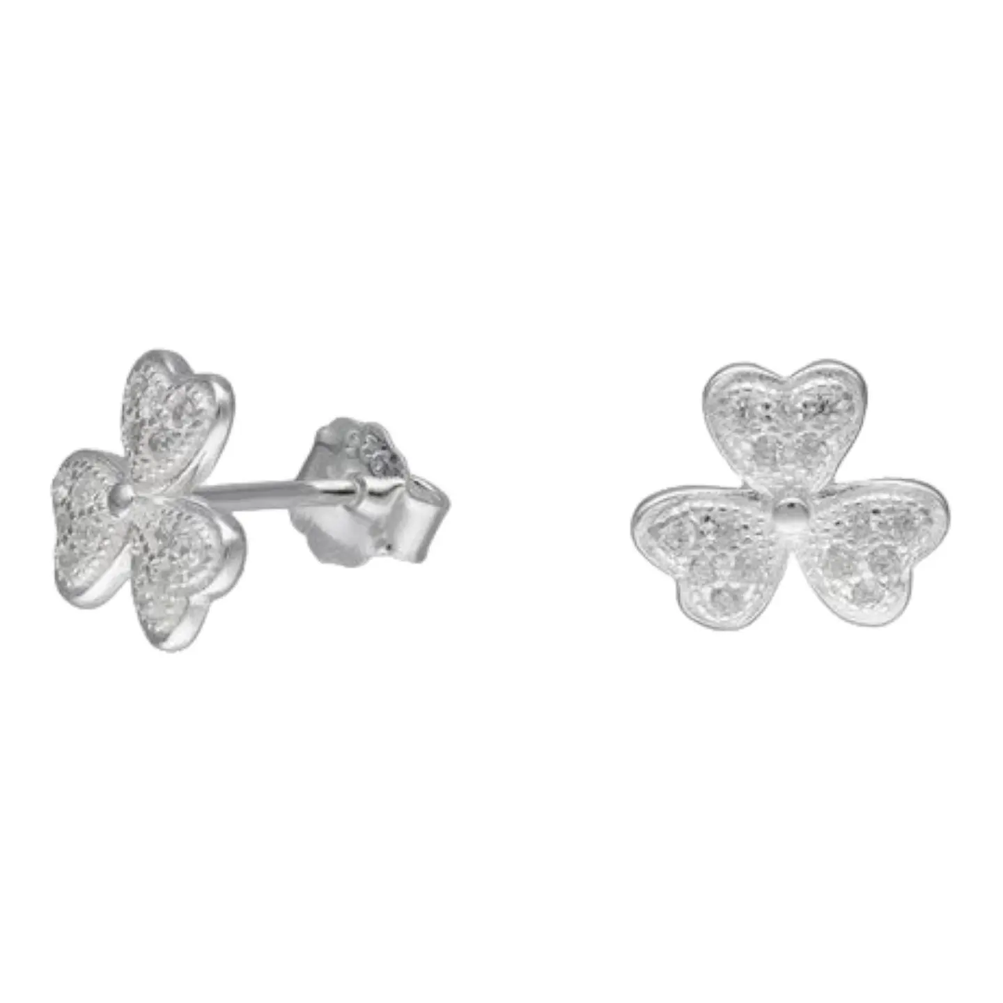 Aros trebol y circones 10 mm de plata 925 1