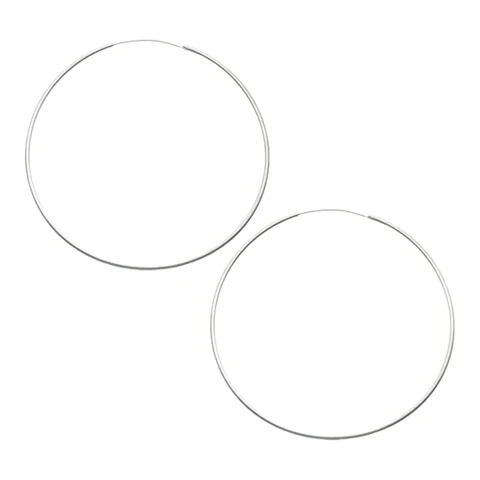 Argollas lisas de 80 mm de plata 925